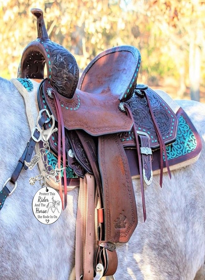 Dorla Cool Protect This Rider and The Horse She Rode in On Saddle Charm Horse Lover Gifts for Women Girl Equestrian Riders Lovers Trainer Stuff Keychain Charms for Birthday Christmas - Image 5